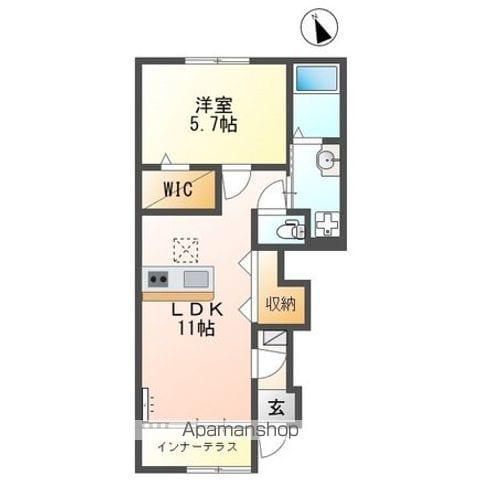 東草津マンション(1LDK/1階)の間取り写真