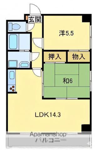 ラフィーネ黒田(2LDK/1階)の間取り写真