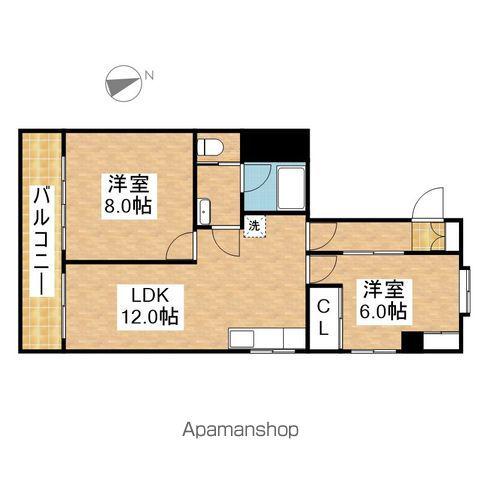 京源ハイツ(2LDK/4階)の間取り写真