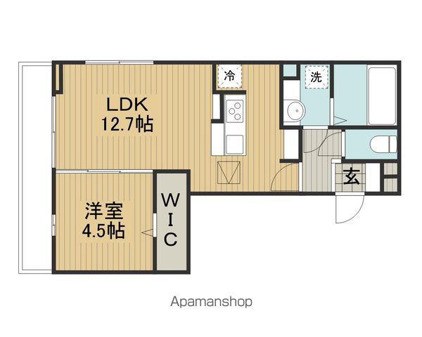 COUR18高宮E(1LDK/1階)の間取り写真