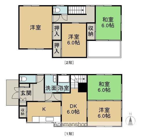 予讃線 新居浜駅 徒歩44分 2階建 築39年(5DK)の間取り写真