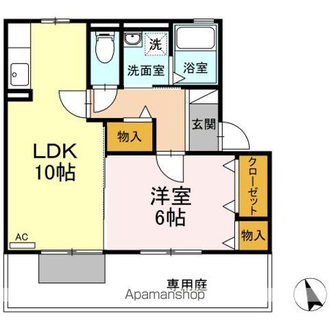 MAISONNETTEアルペンローゼ(1LDK/1階)の間取り写真
