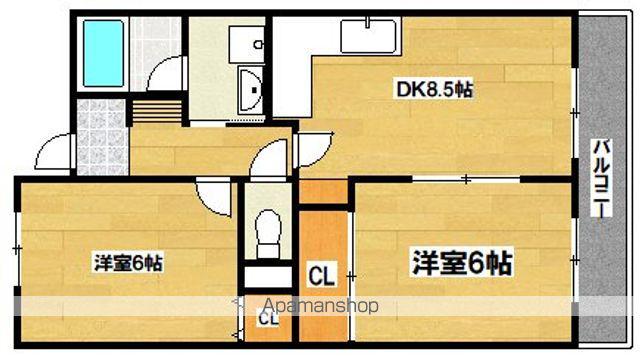 カワデンエミネンスハイツ(2DK/5階)の間取り写真