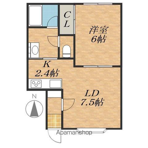 イーストハウス(1LDK/2階)の間取り写真