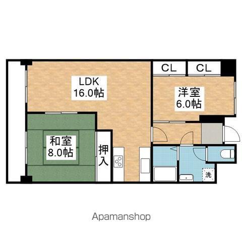 OS・SKYレスカール大久手(2LDK/4階)の間取り写真