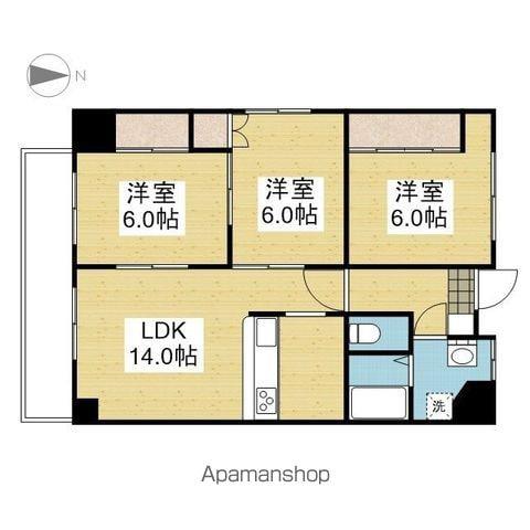ティアラⅡ(3LDK/6階)の間取り写真