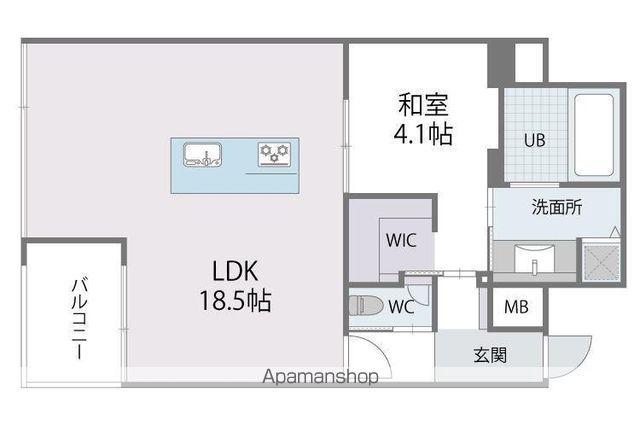 アルティザ博多ミッドシティ(1LDK/15階)の間取り写真