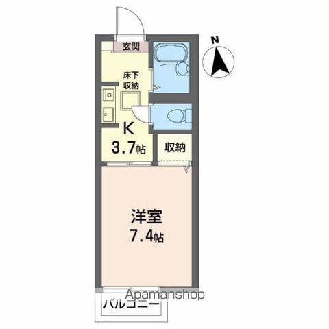 ビューパレーⅡ(1K/1階)の間取り写真