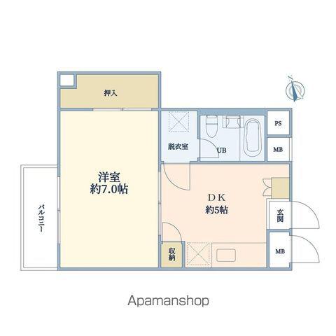 ブロン阿佐ヶ谷(1DK/4階)の間取り写真