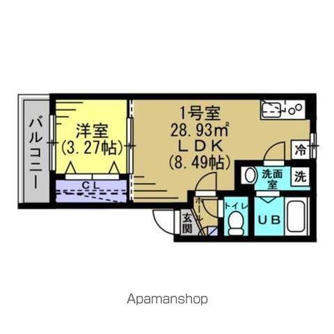 AJ馬橋Ⅲ(1LDK/1階)の間取り写真