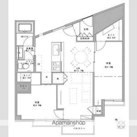 都ハイツ(1LDK/5階)の間取り写真