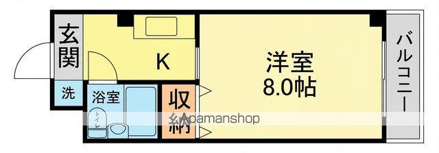 クローバーハイツ2(1K/3階)の間取り写真