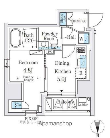 ジオエント秋葉原(1DK/3階)の間取り写真