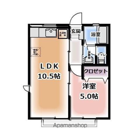 ハーモニー沓谷(1LDK/1階)の間取り写真