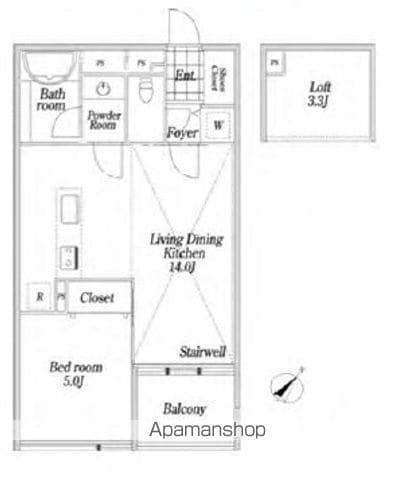 KDX大伝馬レジデンス(1LDK/5階)の間取り写真