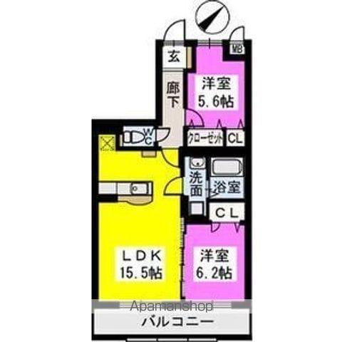 サンセール302(2LDK/3階)の間取り写真