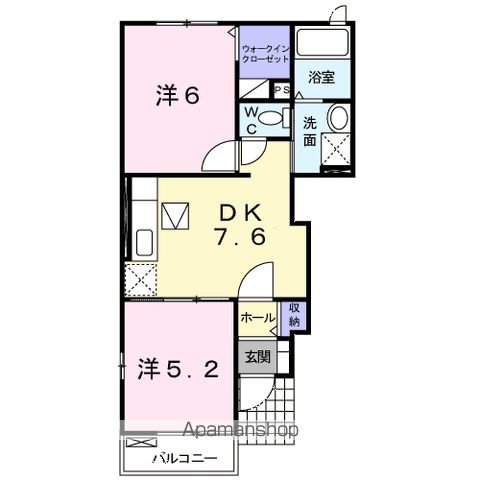 グレース・レジデンスA(2DK/1階)の間取り写真