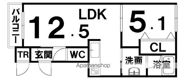 GRANO(1LDK/3階)の間取り写真