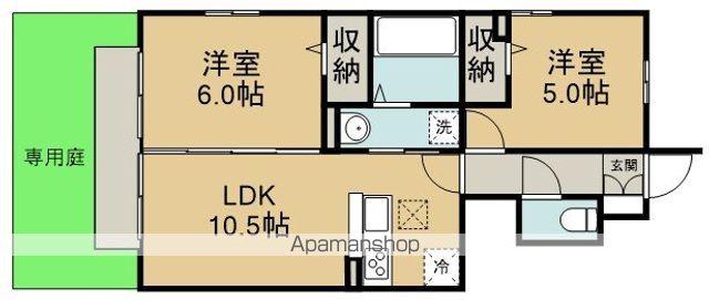 ラ・グラシューズ A(2LDK/1階)の間取り写真