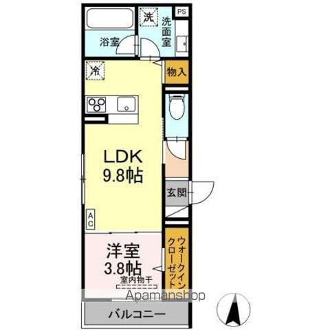 D-RESIDENCE吉津(1LDK/2階)の間取り写真