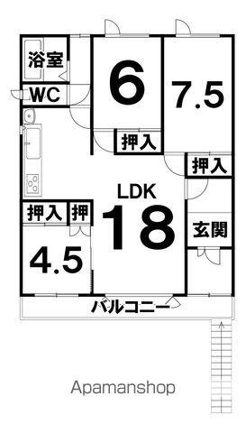 北海道河西郡中札内村 2階建 築36年(3LDK)の間取り写真
