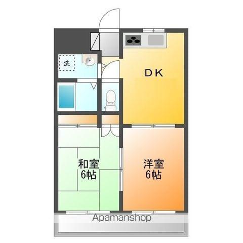 ヒルトップC(2DK/1階)の間取り写真