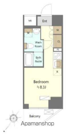 スパシエイラーレ横浜(ワンルーム/6階)の間取り写真