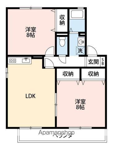 グリーンウェーブⅠ(2LDK/1階)の間取り写真