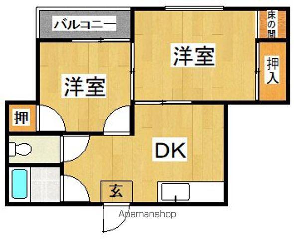 コーポ森(2DK/1階)の間取り写真