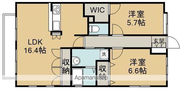 ジョイタウン南風 参番館(2LDK/2階)の間取り写真