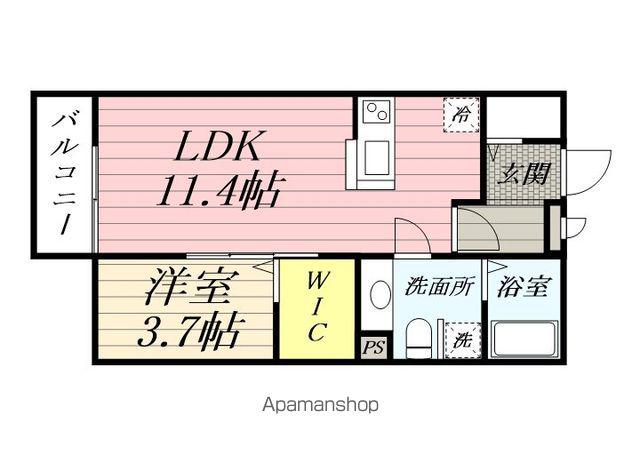 ローズ・T・コースト(1LDK/1階)の間取り写真