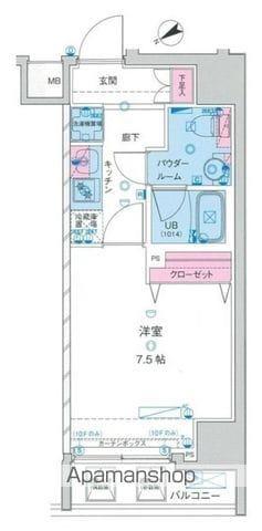 GENOVIA上野2SKYGARDEN(1K/8階)の間取り写真