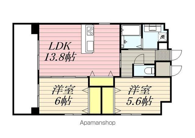 YSP県庁前(2LDK/11階)の間取り写真