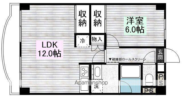 カーサ岸町(1LDK/2階)の間取り写真