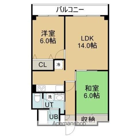 ロイヤルシティ弐番館(2LDK/2階)の間取り写真