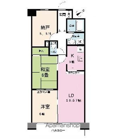 ル・ゴシュラン江別(2SLDK/7階)の間取り写真