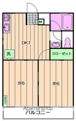 メゾン山吹(2DK/1階)の間取り写真
