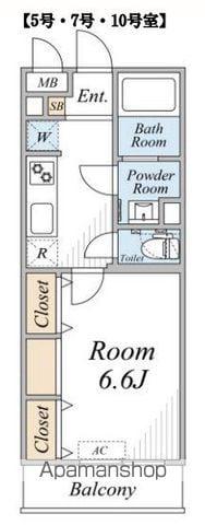 ガーデンアステリア 西千葉(1K/2階)の間取り写真