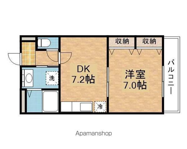 アムール西野Ⅱ(1DK/4階)の間取り写真