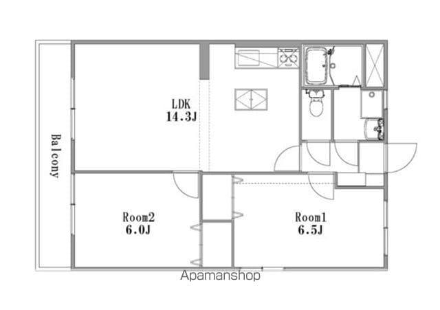 ひかりMY(2LDK/1階)の間取り写真
