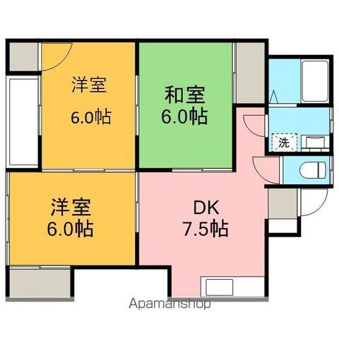 オーロラハウス(3DK/2階)の間取り写真