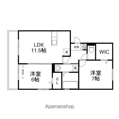 ソレイユエトワール(2LDK/1階)の間取り写真