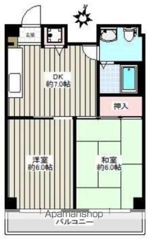 パークサイド関(2DK/3階)の間取り写真