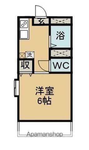 マンション朝倉(1K/1階)の間取り写真