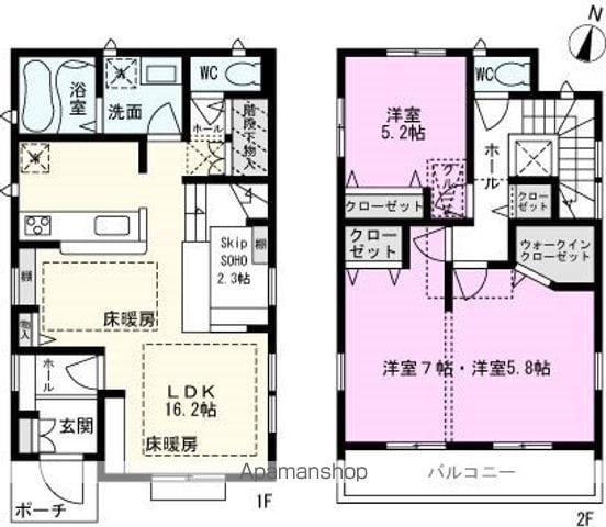 東武鉄道野田線 豊四季駅 徒歩15分 2階建 築8年(3LDK)の間取り写真