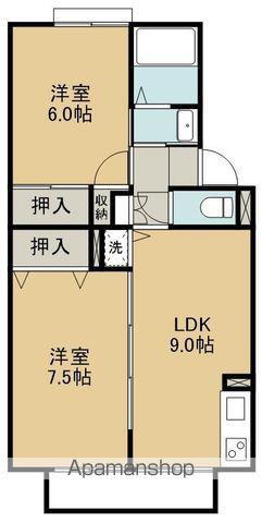 ロイヤルコート文化町Ⅳ番館(2LDK/2階)の間取り写真