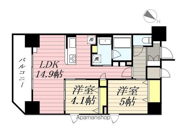 インシグニア渡辺通(2LDK/3階)の間取り写真