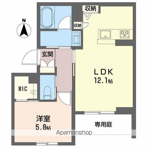 ロイヤルグランコート虎丸(1LDK/1階)の間取り写真
