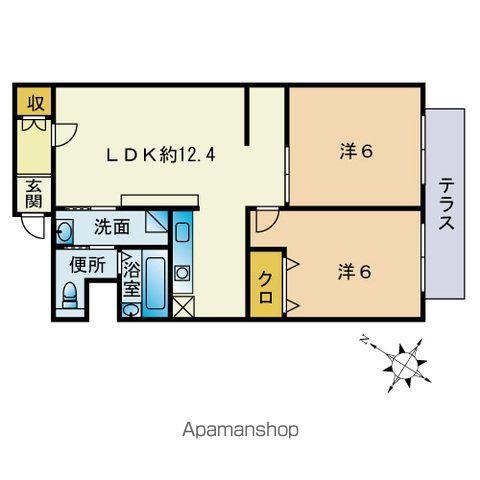 グリーンマンション別府(2LDK/1階)の間取り写真