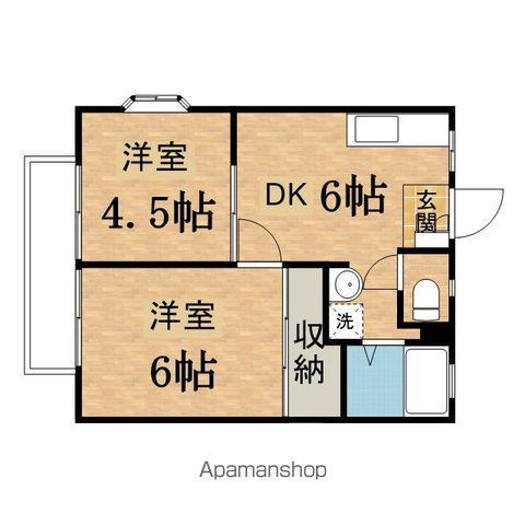 ピュアリティ多摩(2DK/2階)の間取り写真